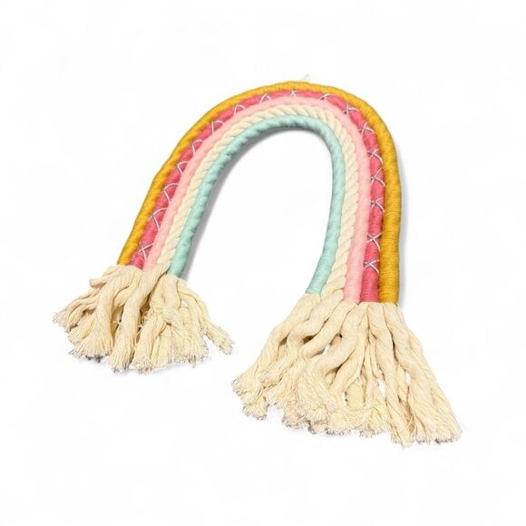RAINBOW MACRAME WALL HANGING – MULTICOLOR BOHO DECOR, HANDMADE STYLE - Picture 16 of 17